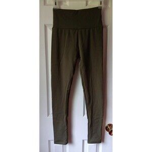 Womens Yoga Stretch Leggings, XS, Olive Green.